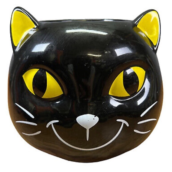 Yankee Candle Kitty Cat Ceramic Jar Candle Holder Candy Dish Halloween - Picture 1 of 3
